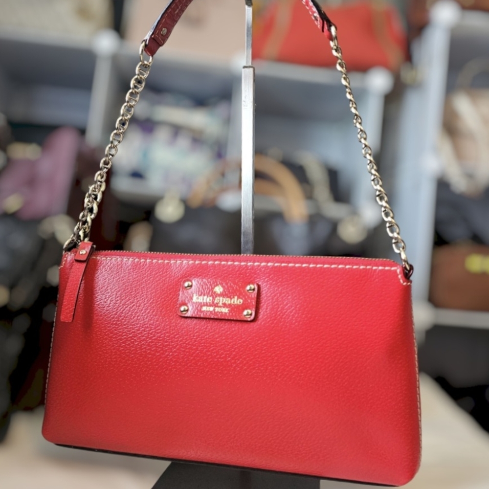Kate Spade Red Chain Strap Shoulder Bag